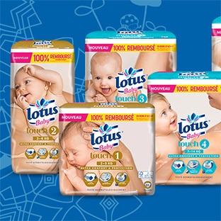 150 paquets de Couches Lotus Baby Natural Touch à tester – Mes échantillons  Gratuits
