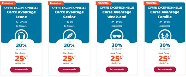 Black Friday : Cartes de réduction SNCF à 25€ seulement