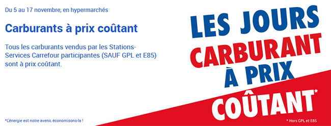 Carburant à prix coûtant Carrefour  Liste des stationsservice