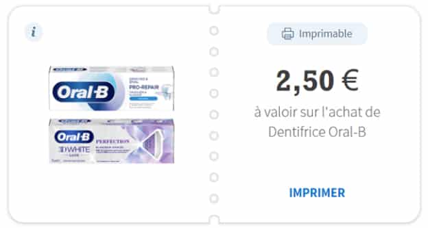 Dentifrice Oral-B Gratuit Avec Un Bon De Réduction Envie De Plus