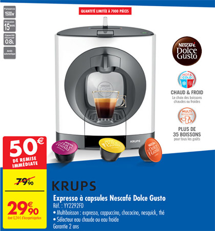 Cafetière à capsules Krups Dolce Gusto Piccolo XS YY4580FD au meilleur prix