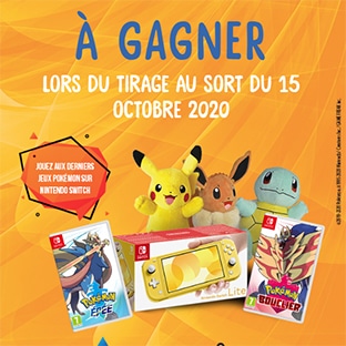 Jeu Candy-up.fr : 3 Nintendo Switch Lite et 288 lots Pokémon