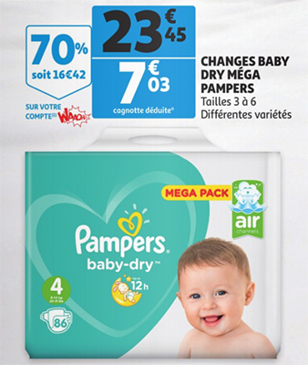 Promo Couches Pampers 70 Auchan Reduction De 2 50