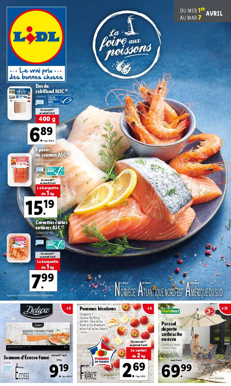 Catalogue Lidl Foire Aux Poissons Du 1er Au 7 Avril 2020