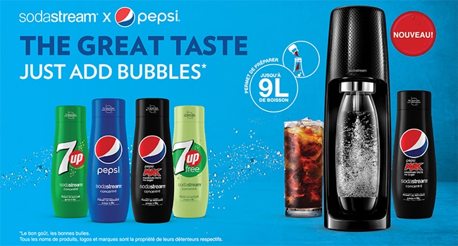 Test Sodastream : Concentrés Pepsi Max et 7Up free gratuits