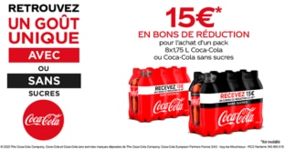 ODR CocaCola  Pack 8x1,75L acheté = 15€ remboursés en bons