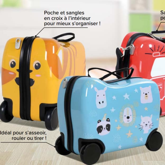 Carrefour : Valise enfant pas chère à chevaucher à 19,90€