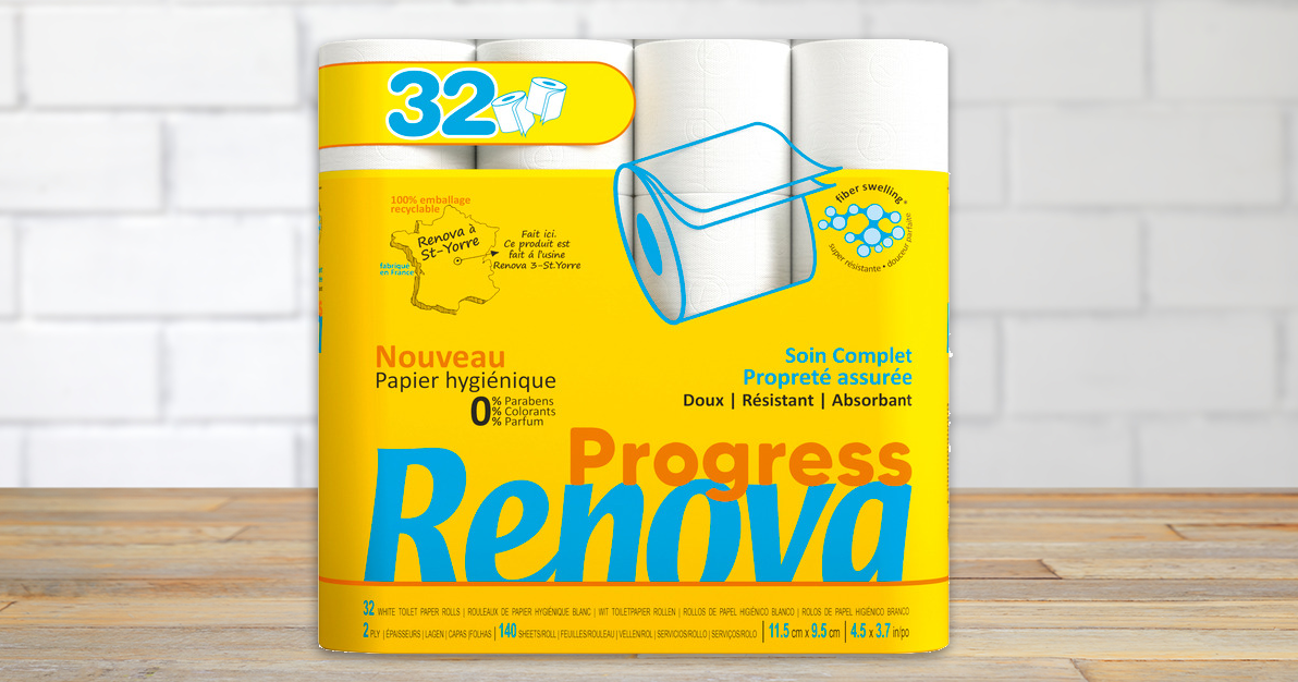 Renova Papier toilette Progress x72 48+24 offerts (lot de 72