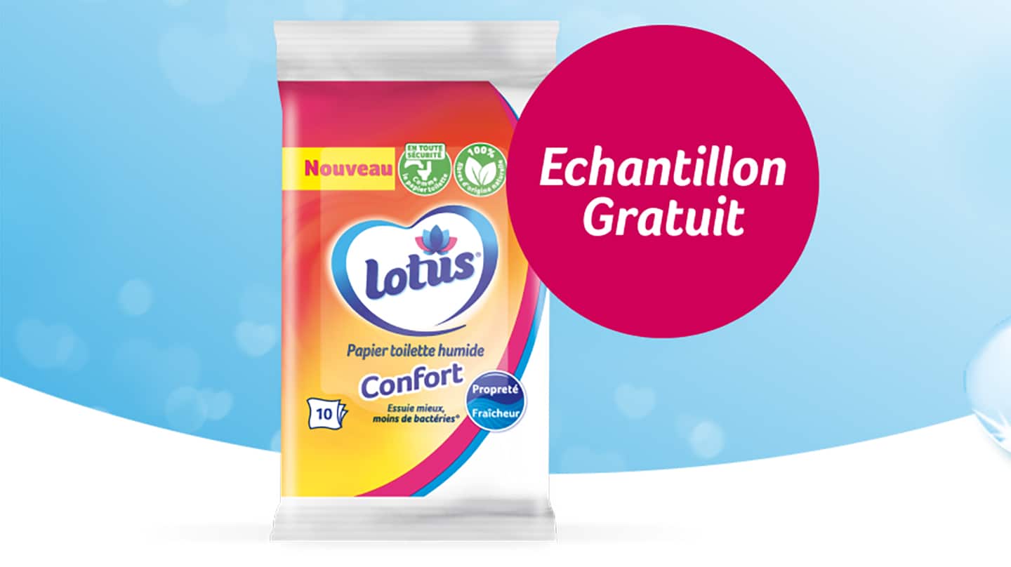 Obtenez un échantillon de papier toilette humide de la marque Lotus Lotus  Sensitive [Avec Facebook] - Vivre Discount