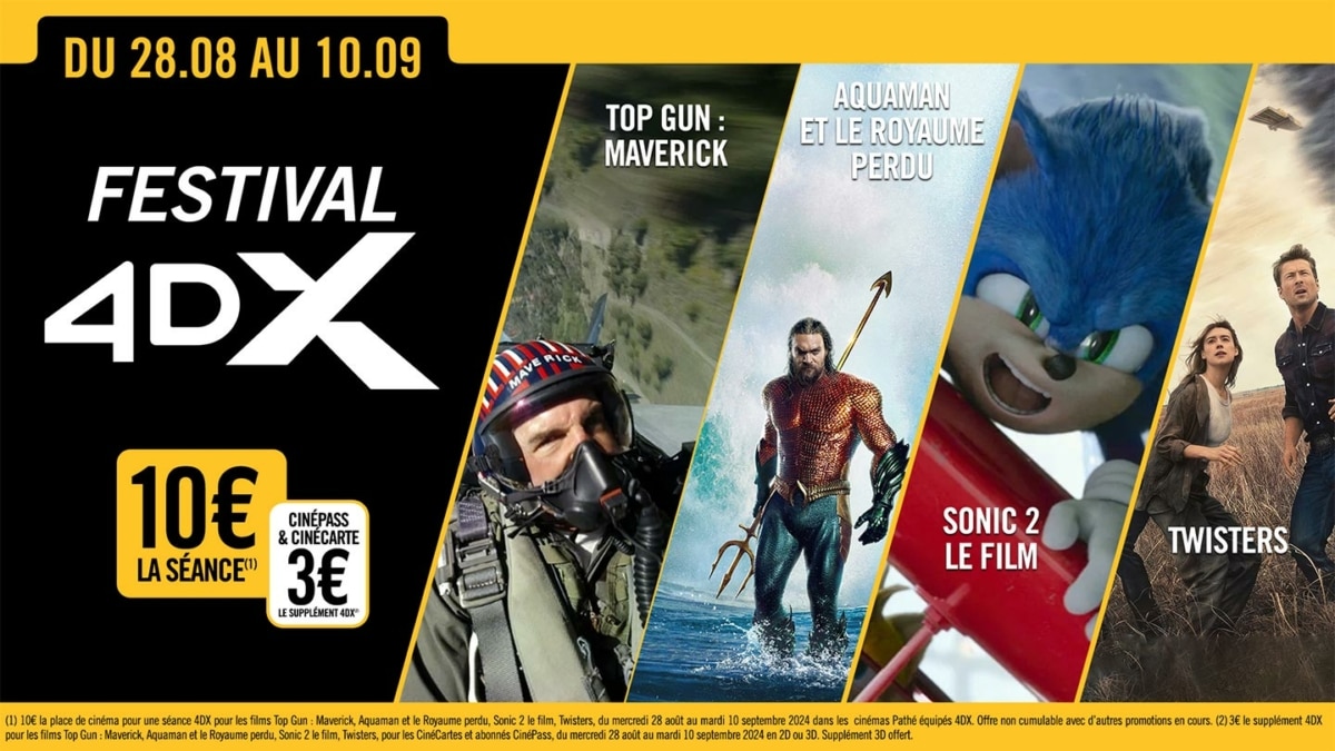 Festival 4DX Pathé : Tarif unique à 10€ la place de cinéma