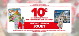 Carrefour Jouets Noël 2024 : 10€ offerts en bon par tranche de 50€ d’achat